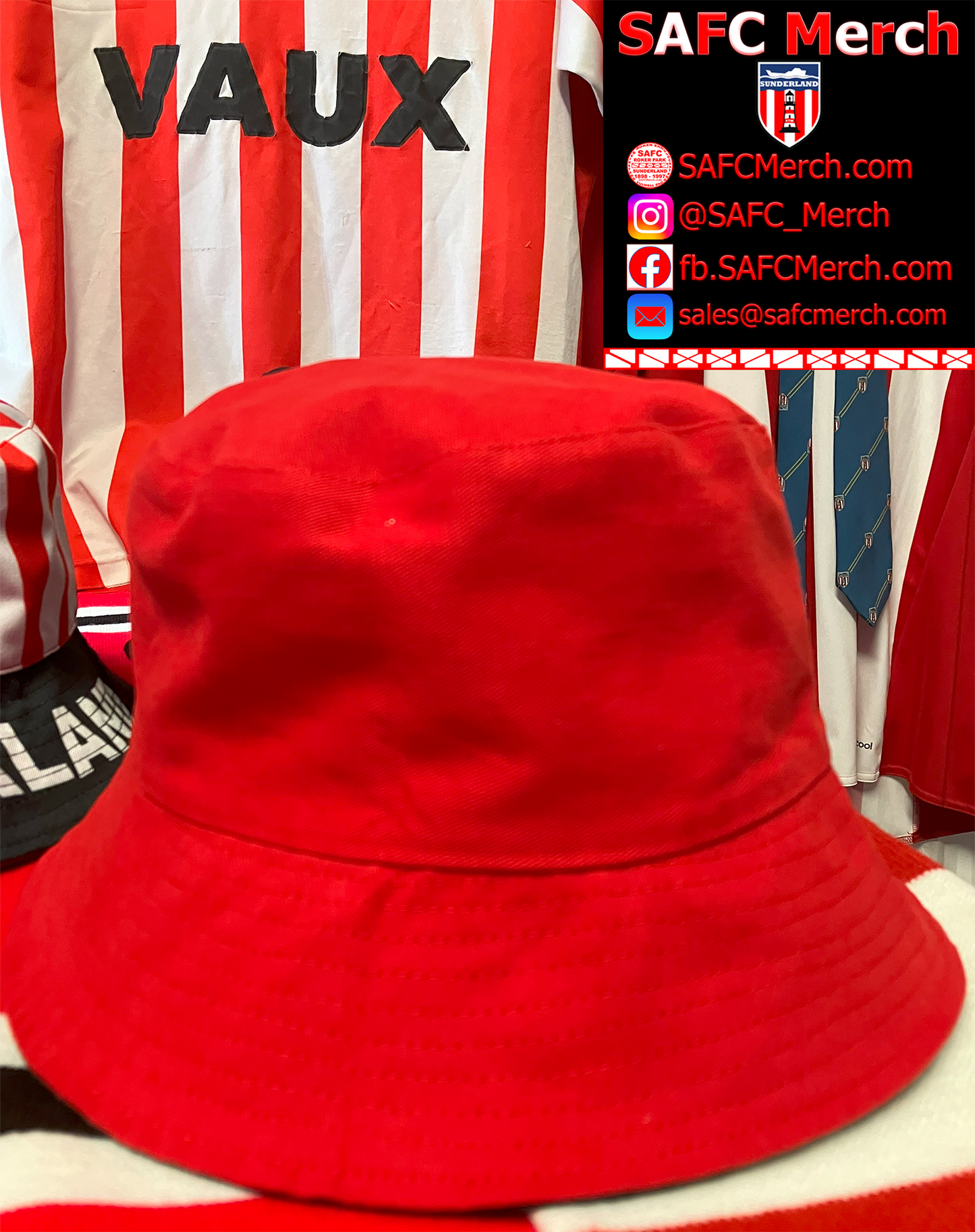 Limited Edition Sunderland 1973 FA Cup Winners Porterfield Reversible Bucket Hat – 100% Cotton