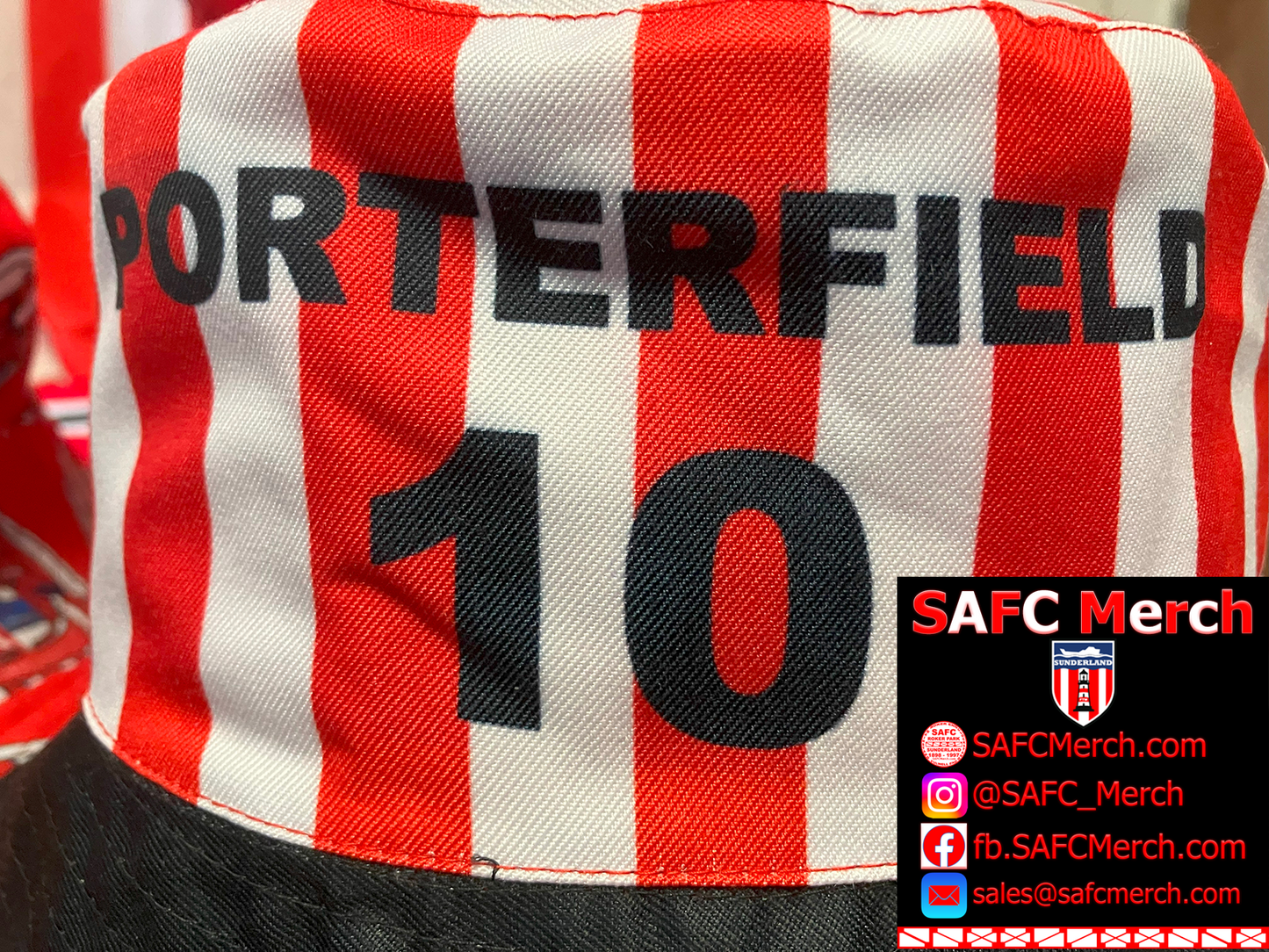 Limited Edition Sunderland 1973 FA Cup Winners Porterfield Reversible Bucket Hat – 100% Cotton
