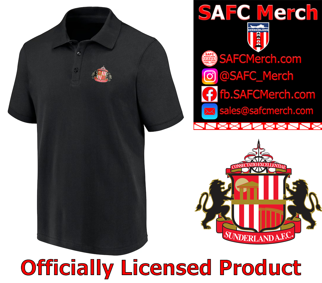 Sunderland Logo Polo - Black - Mens