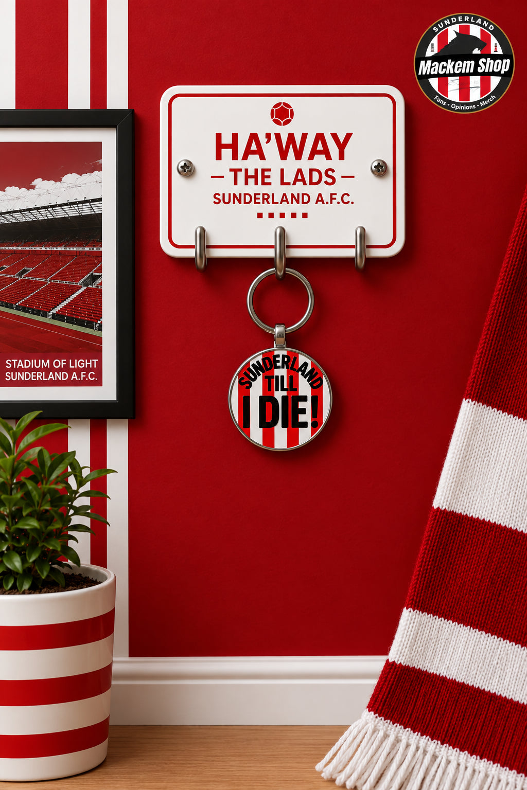 Sunderland Till I Die Round Keychain by MackemShop.