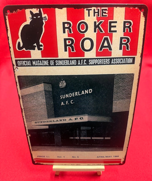 Sunderland Football Club “The Roker Roar” 1968 Match Day Programme — Vintage Metal Sign