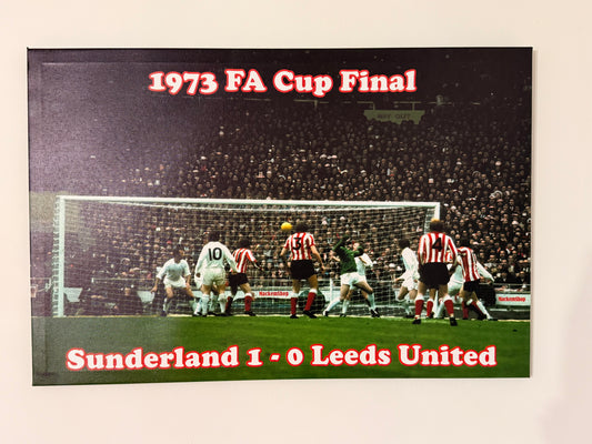 Ian Porterfield Goal Canvas Print – Sunderland V Leeds Utd 1973 FA Cup Final Artwork 60cm x 90cm