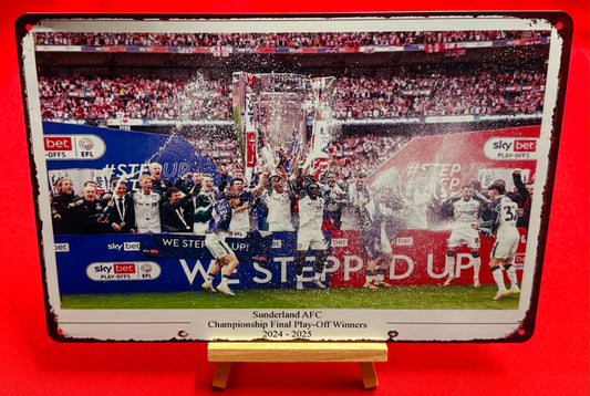 Sunderland- 2025 Championship Final Play-Off Winners Metal Sign