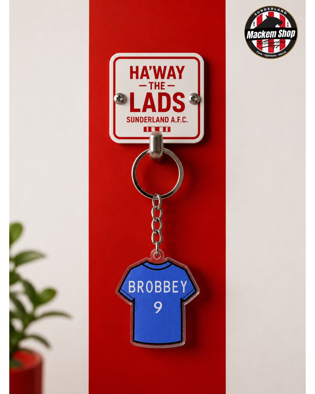 Brian Brobbey Shirt Keychain on a keyholder.