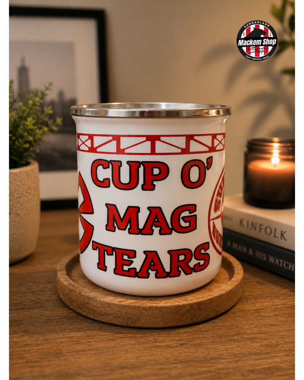 Cup O' Mag Tears Enamel Mug by MackemShop.
