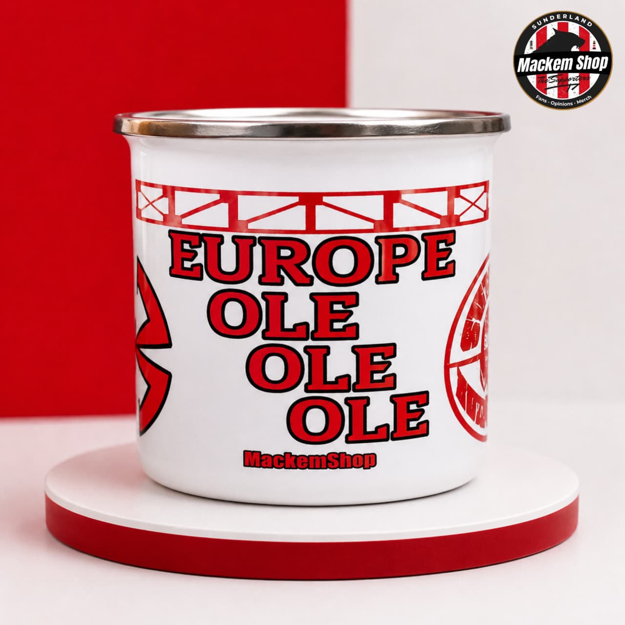Europe Ole Ole Enamel Mug by MackemShop.