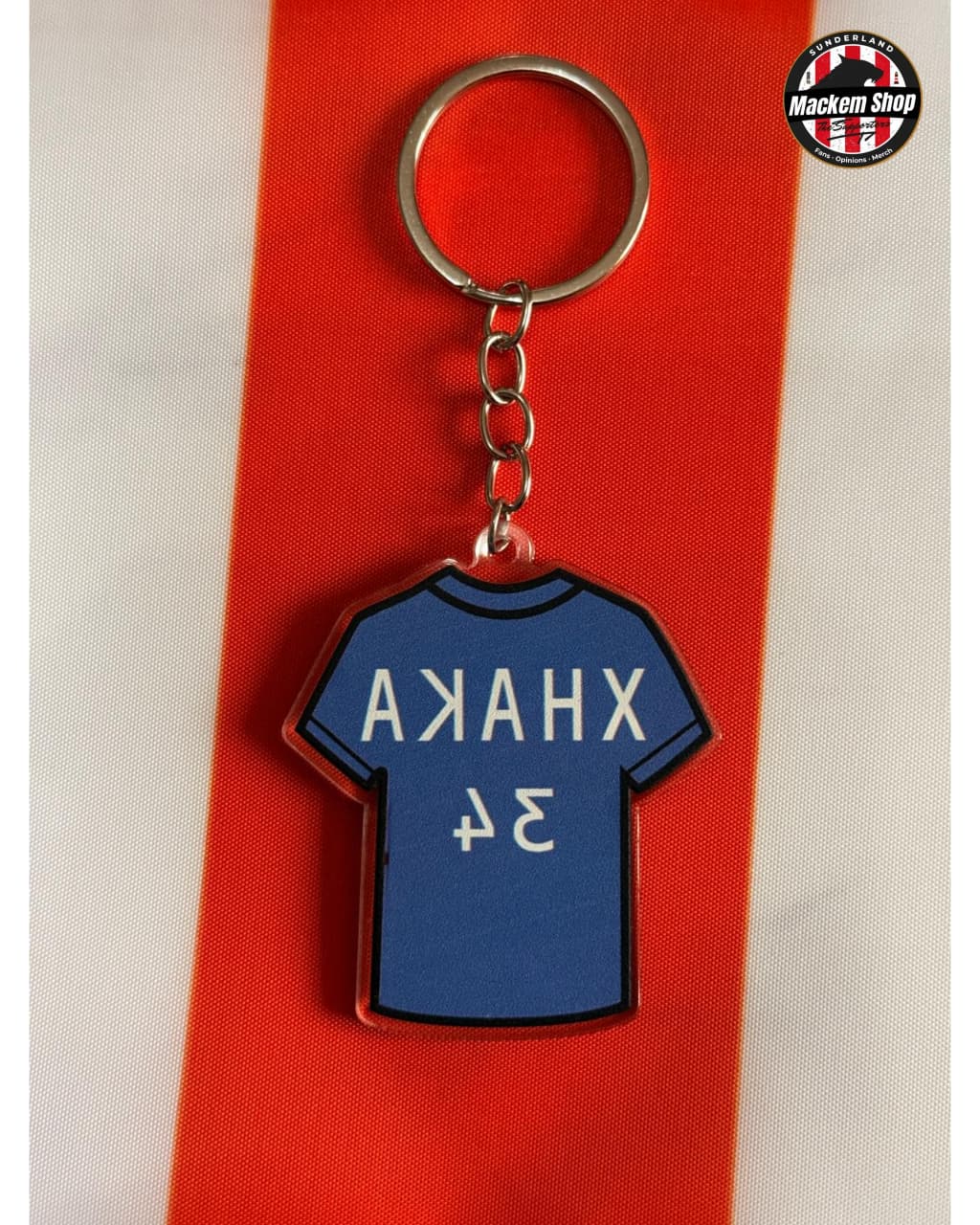 Granit Xhaka Shirt Keychain backside by MackemShop.