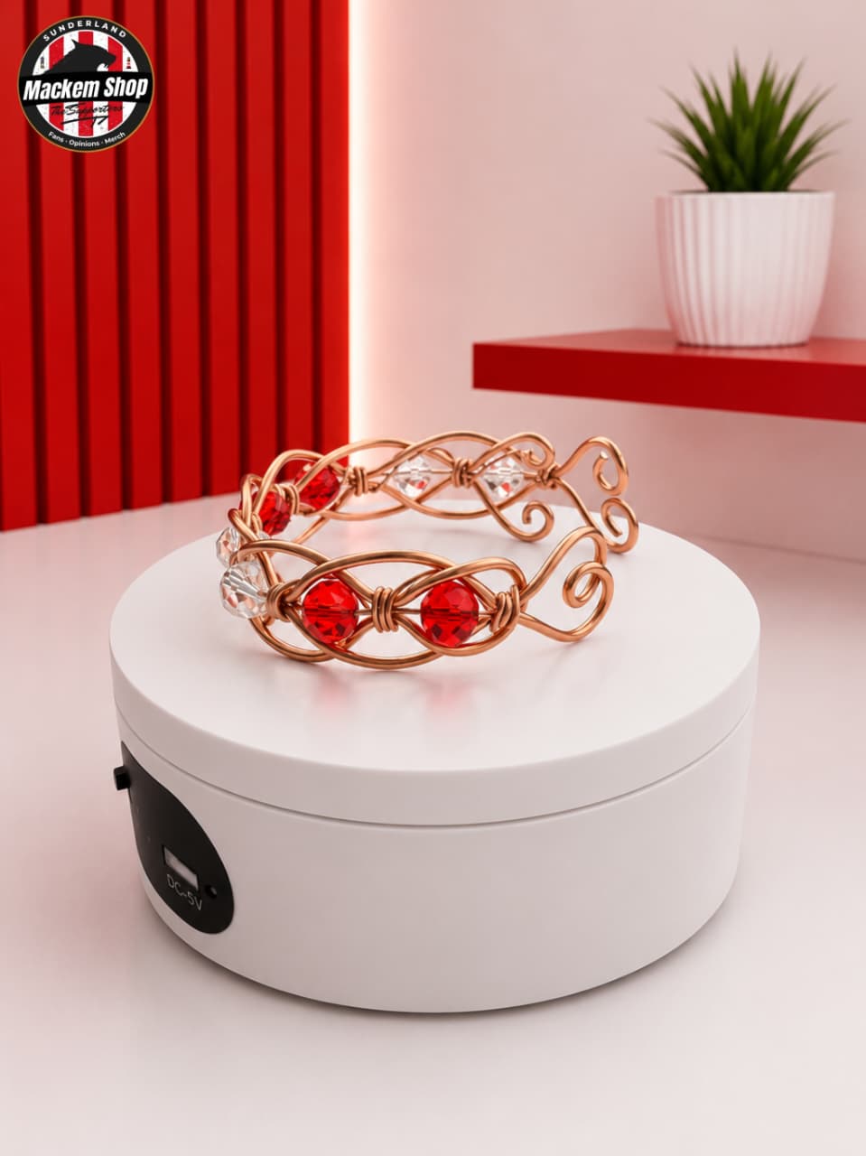 Handmade Sunderland AFC Colours Glass Bead Bracelet.