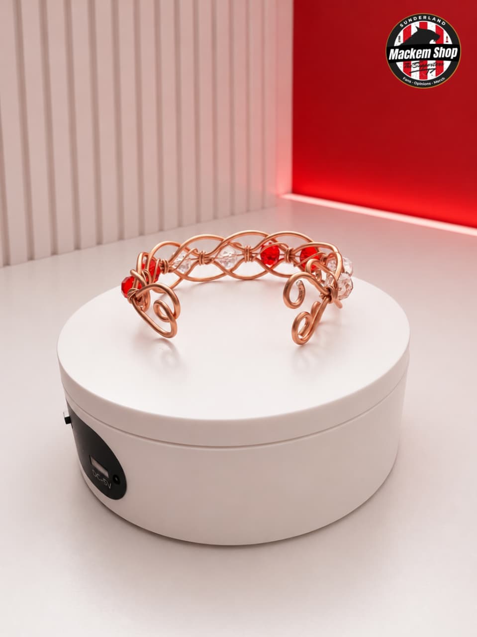 Handmade Sunderland AFC Colours Glass Bead Bracelet by MackemShop for Girls and Boys.