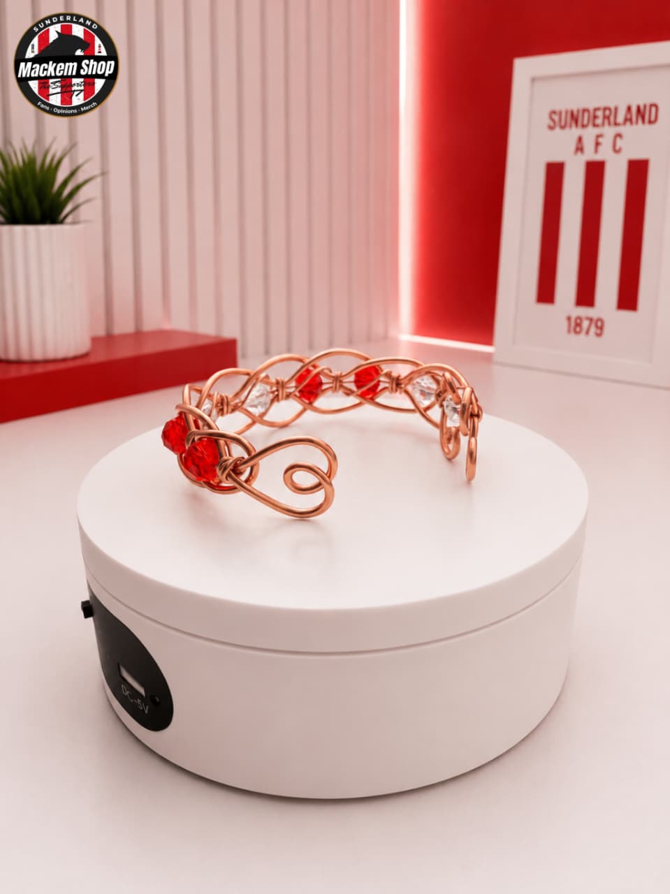 Handmade Sunderland AFC Colours Glass Bead Bracelet.