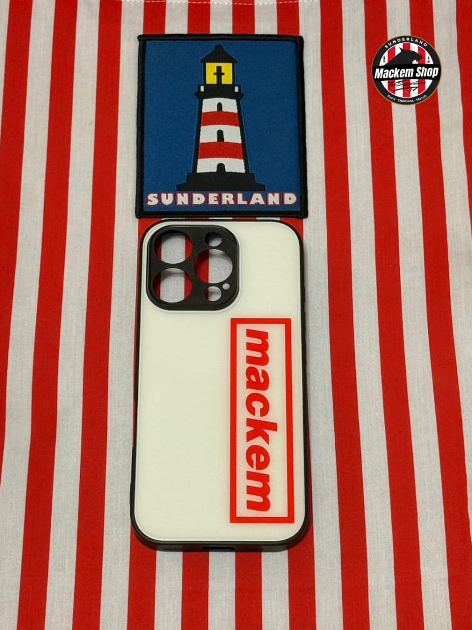 Phone case with "Mackem" branding on it by Mackem shop