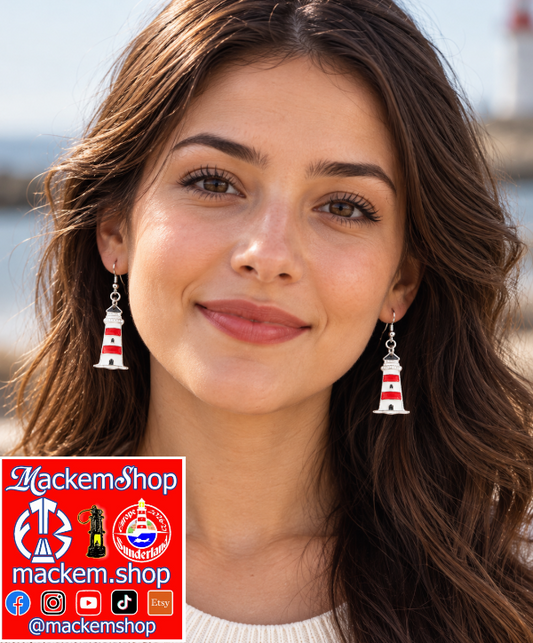 Roker Lighthouse Hand-Painted Earrings | MackemShop Exclusive