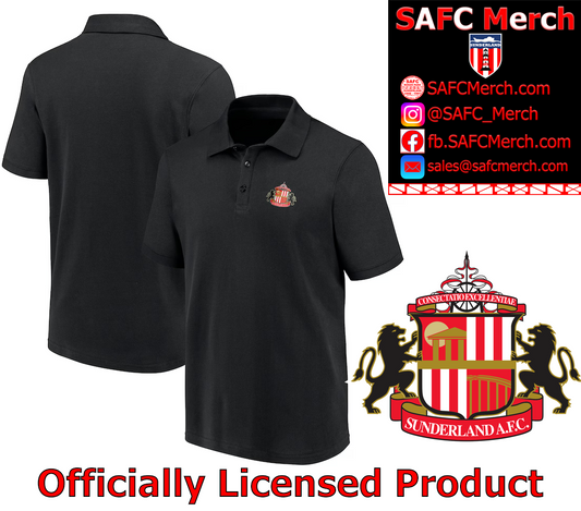 Sunderland Logo Polo - Black - Mens