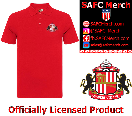 Sunderland Logo Polo - Red- Mens