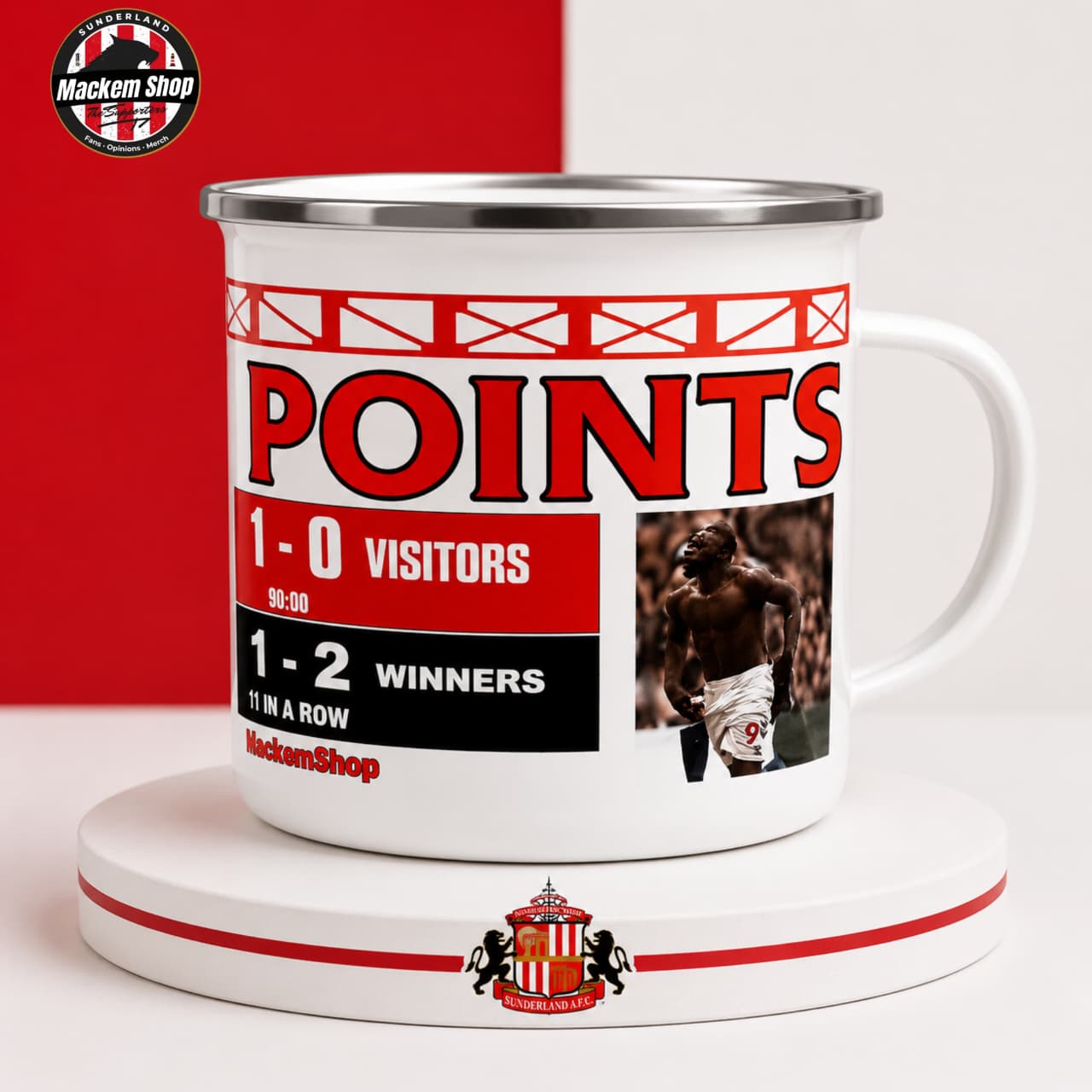 Six Easy Points – European Tour Edition Enamel Mug by MackemShop.