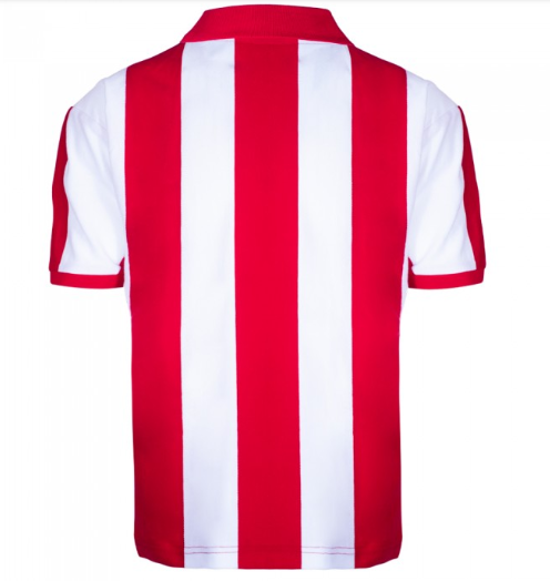Red and white striped shirt on a white background