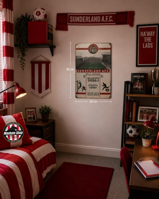 Sunderland AFC 1951-52 programme metal sign.
