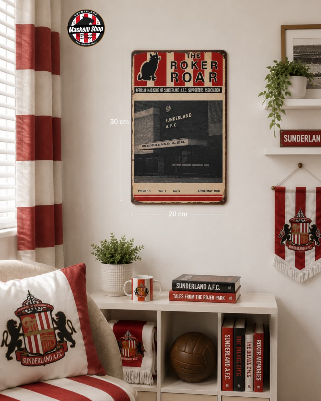 The Roker Roar Vintage Metal sign by MackemShop.