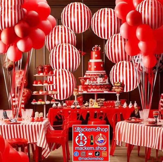 Sunderland Red & White Striped Foil Balloons | MackemShop Exclusive