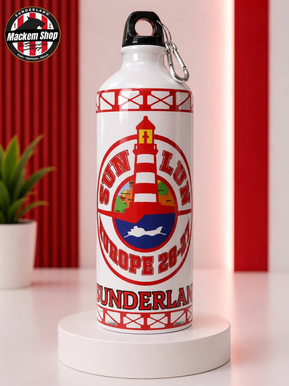 Sunlun Europe 26-27 With Sunderland Lighthouse graphic on a bottle By MackemShop. 