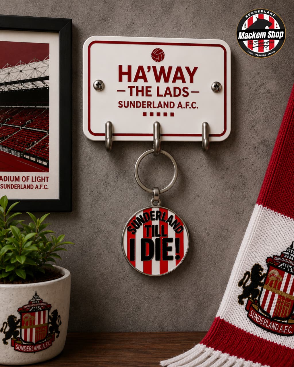 Sunderland Till I Die Round Keychain by MackemShop.