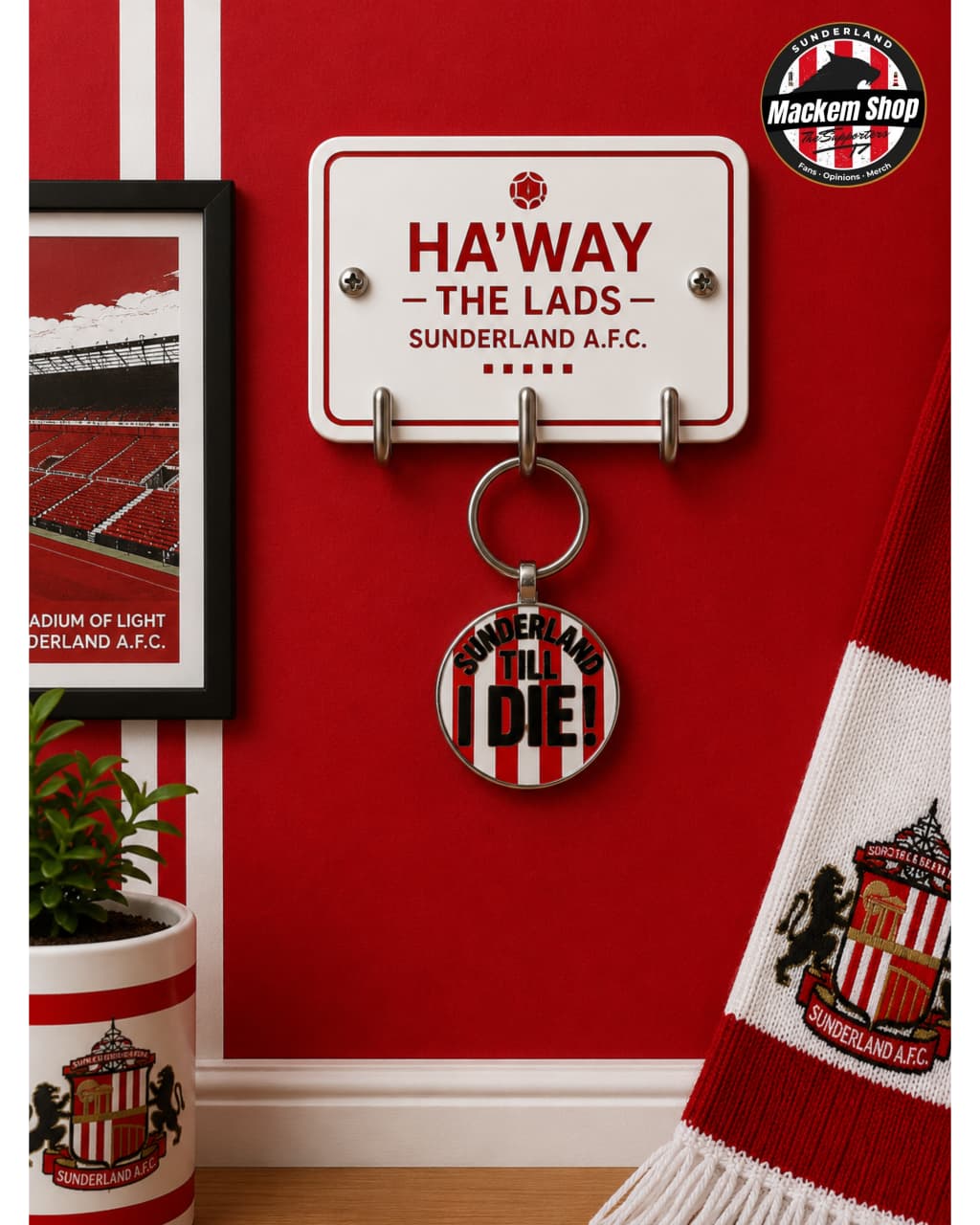 Sunderland Till I Die Round Keychain by MackemShop.