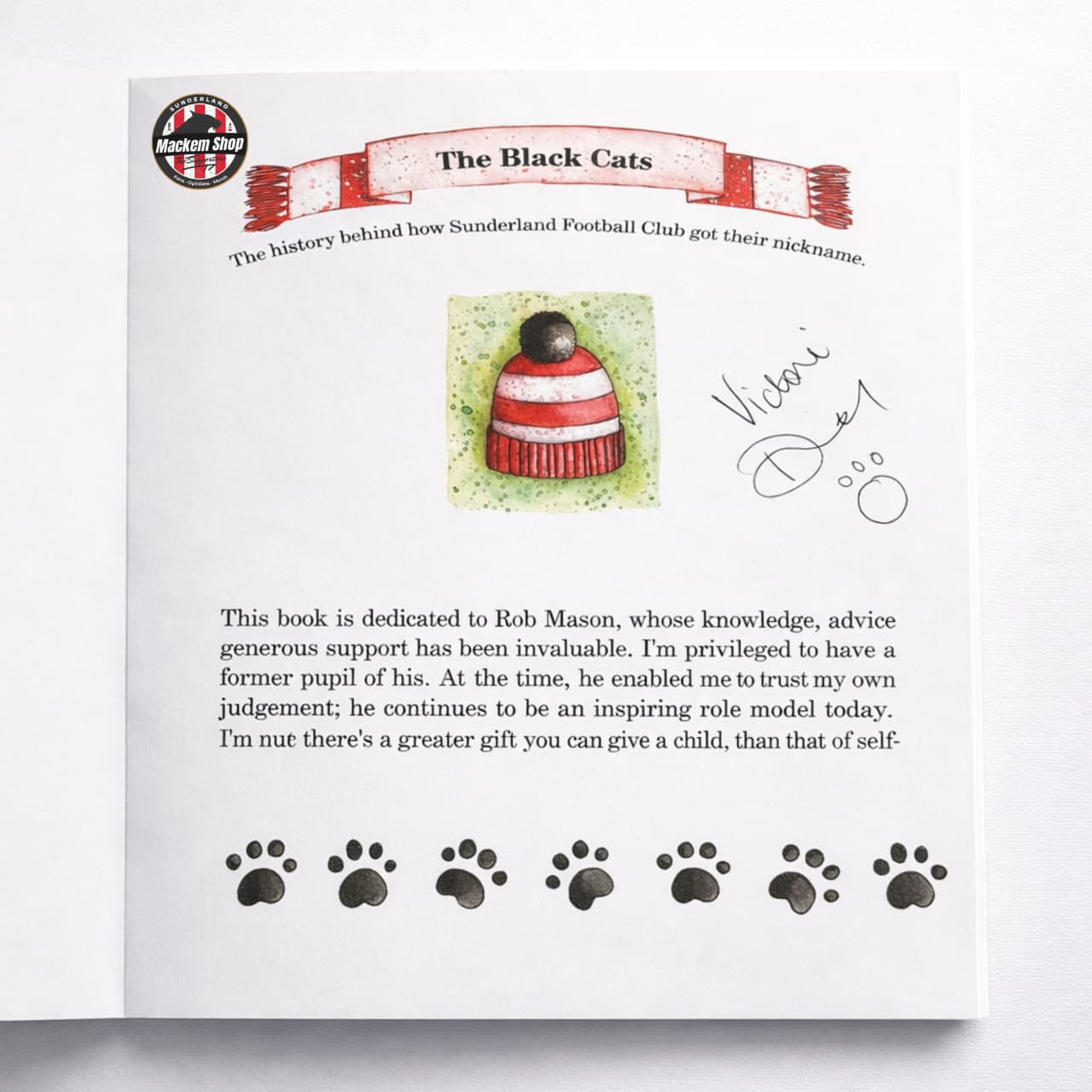Book Page with text and illustrations about Sunderland Football Club's nickname history