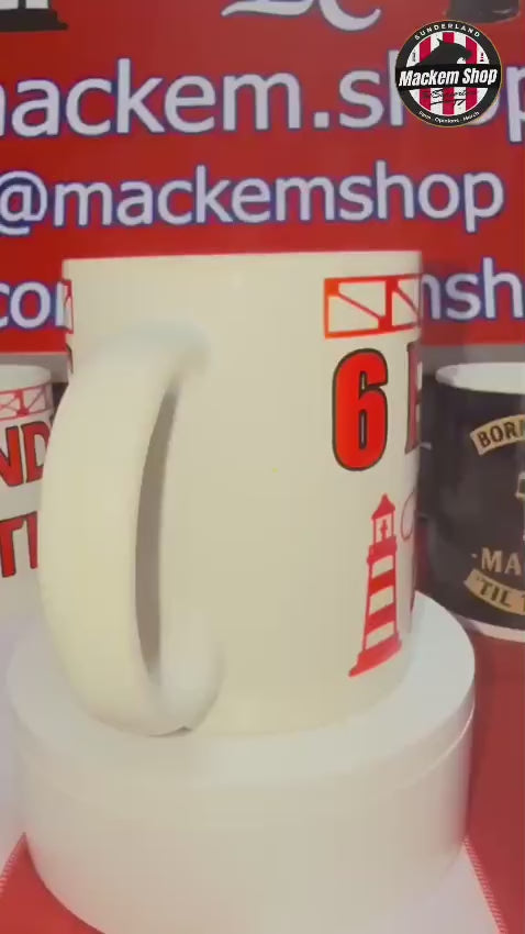 Six easy point mug by Mackem Shop.