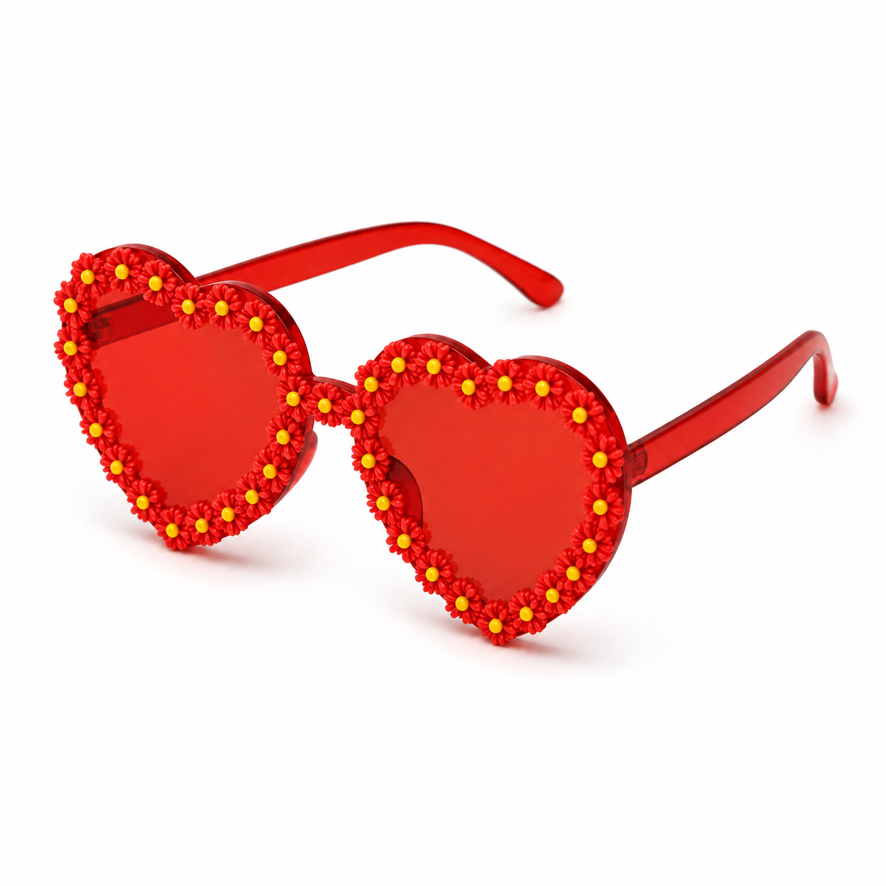 MackemLass Red Heart Daisy Colour Therapy Glasses - See Everything Through Red (and White) Eyes