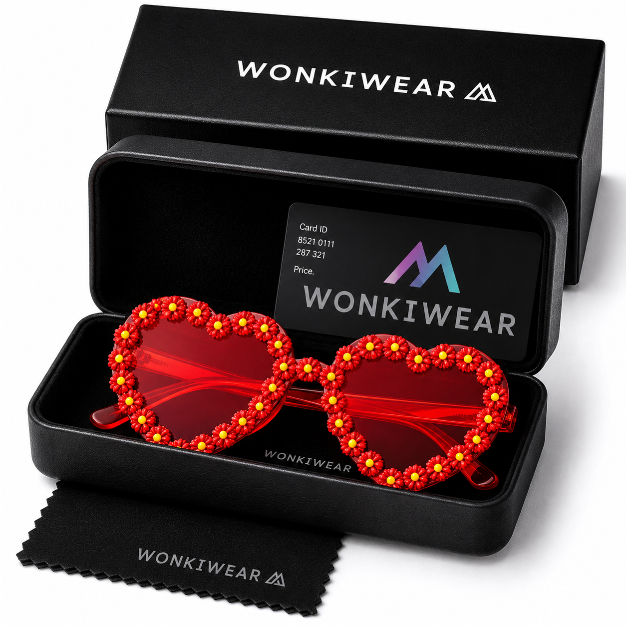 MackemLass Red Heart Daisy Colour Therapy Glasses - See Everything Through Red (and White) Eyes
