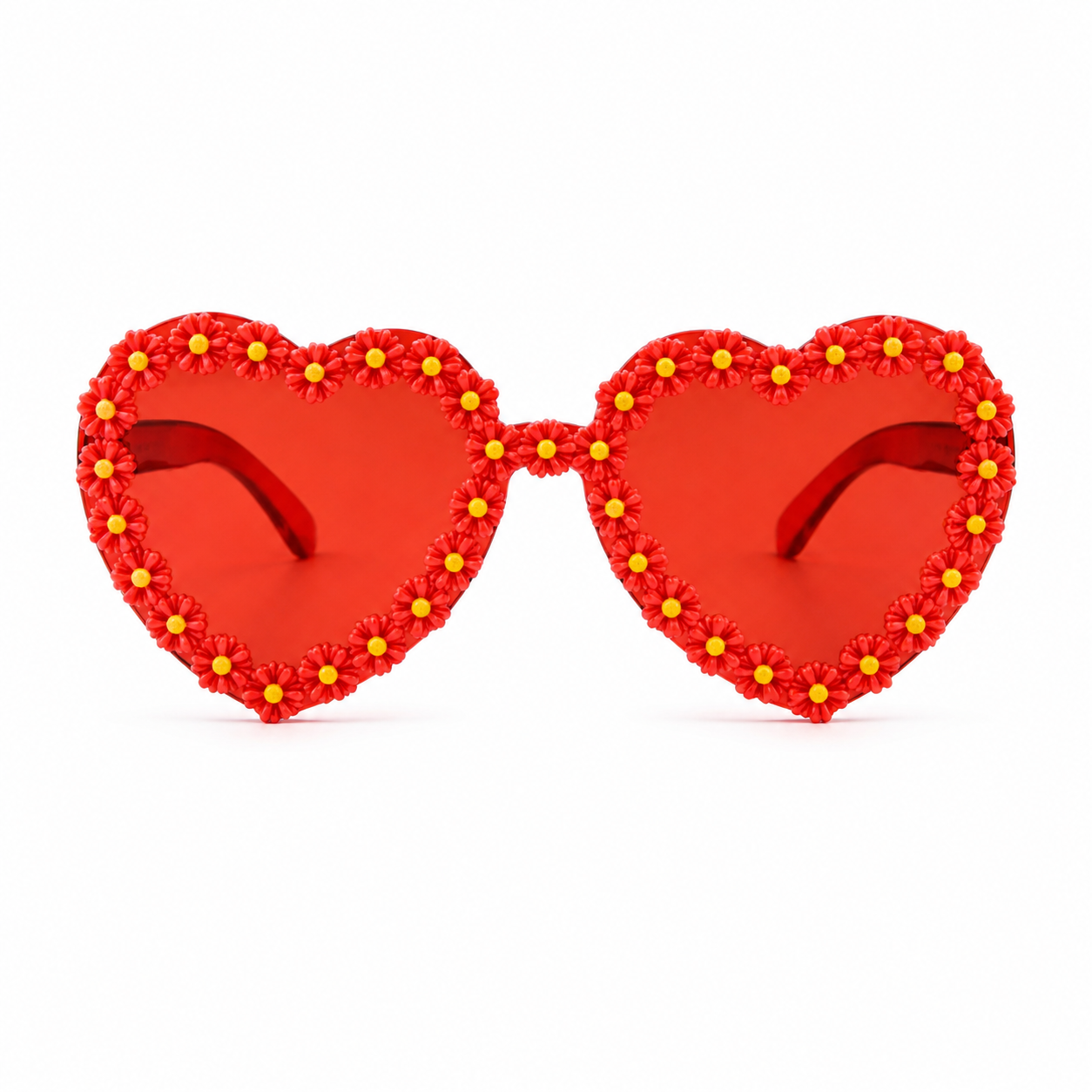 MackemLass Red Heart Daisy Colour Therapy Glasses - See Everything Through Red (and White) Eyes