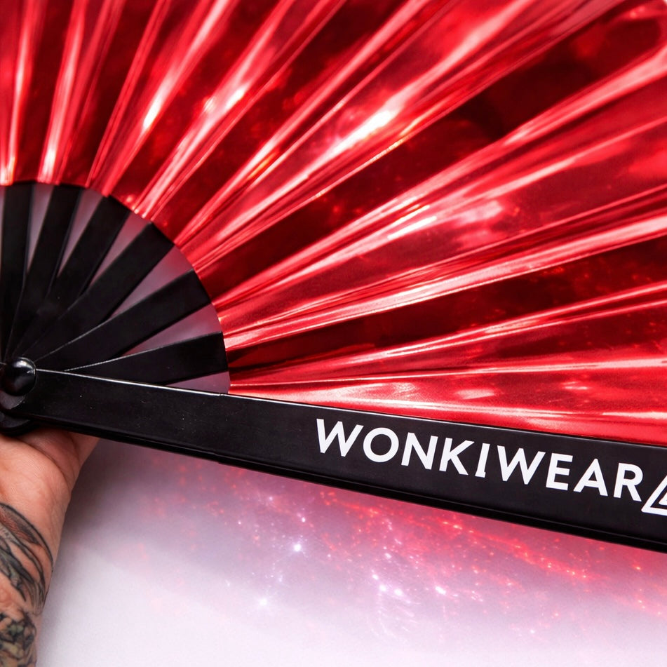 Red Iridescent XL Festival Fan