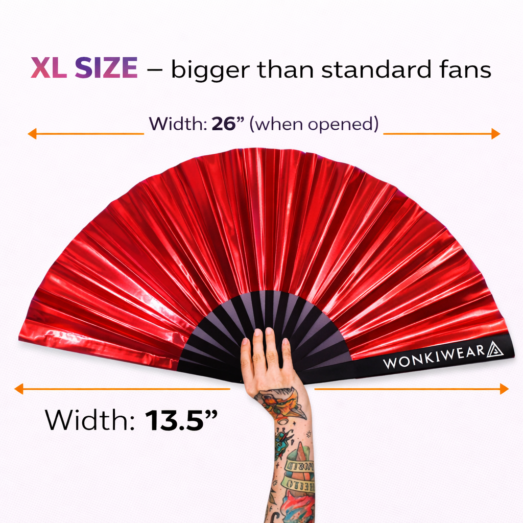 Red Iridescent XL Festival Fan