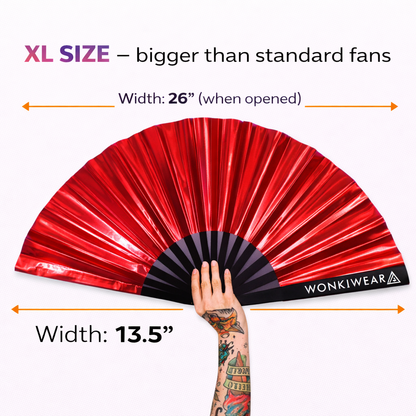 Red Iridescent XL Festival Fan