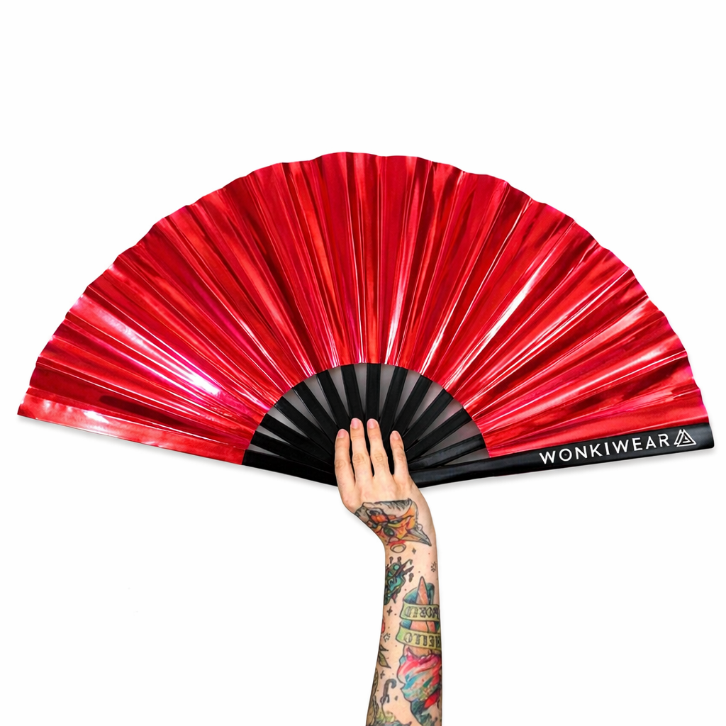 Red Iridescent XL Festival Fan