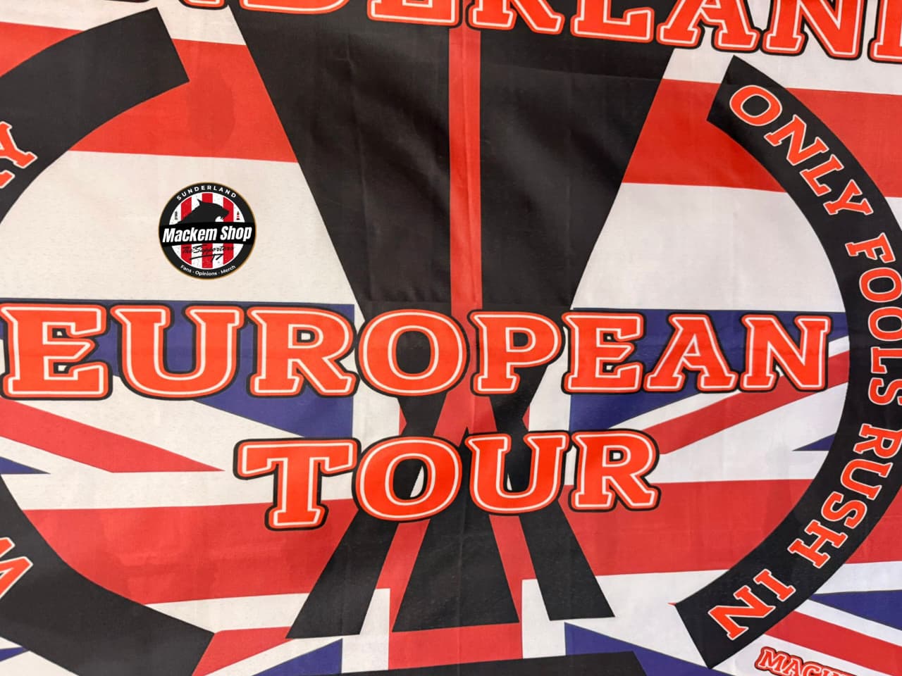  'European Tour' with Union Jack design and text flag by MackemShop.